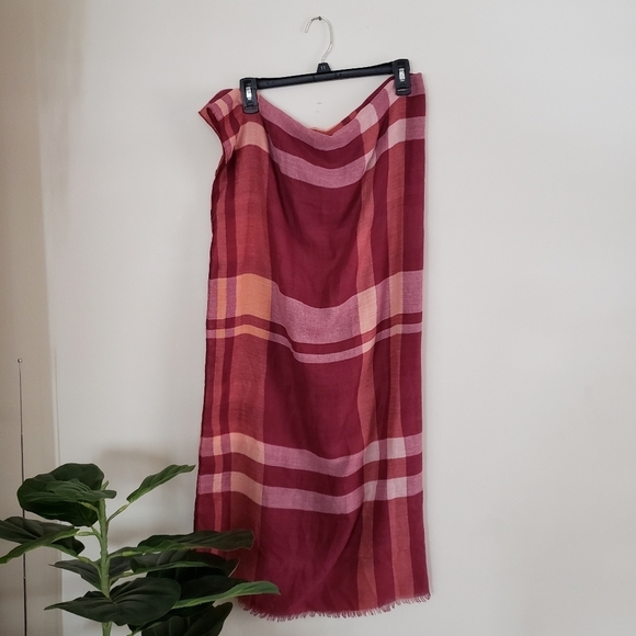 Blanket scarf, red color family. Sz 76x19 inches. - Picture 1 of 4